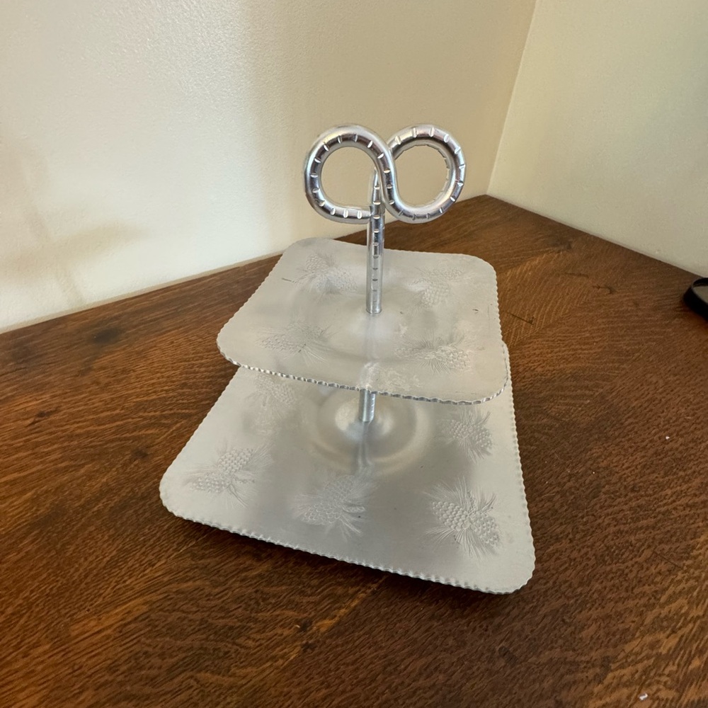 2 Tier Christmas Tray Aluminum